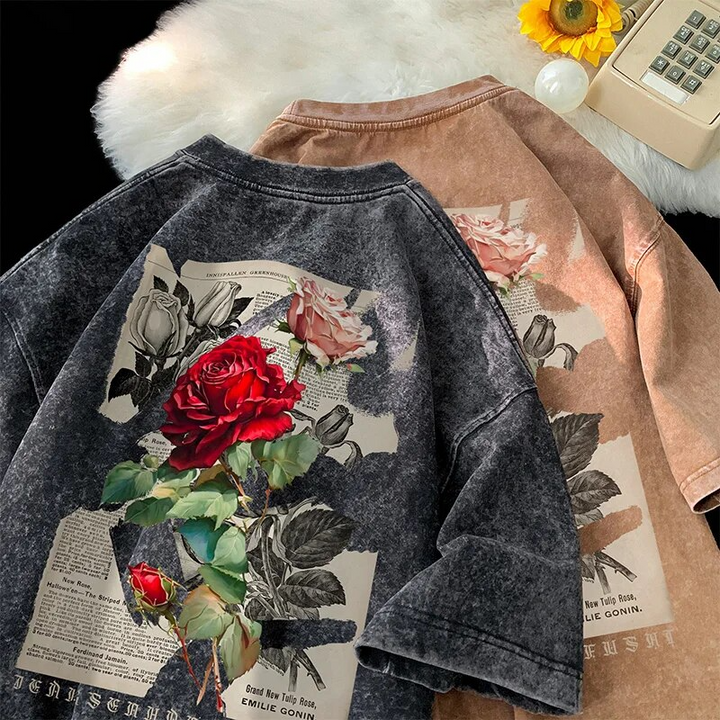Oversized Washed Rose T-Shirt