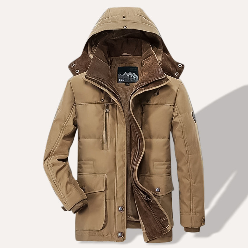 Parka d'hiver thermique pour hommes avec plusieurs poches