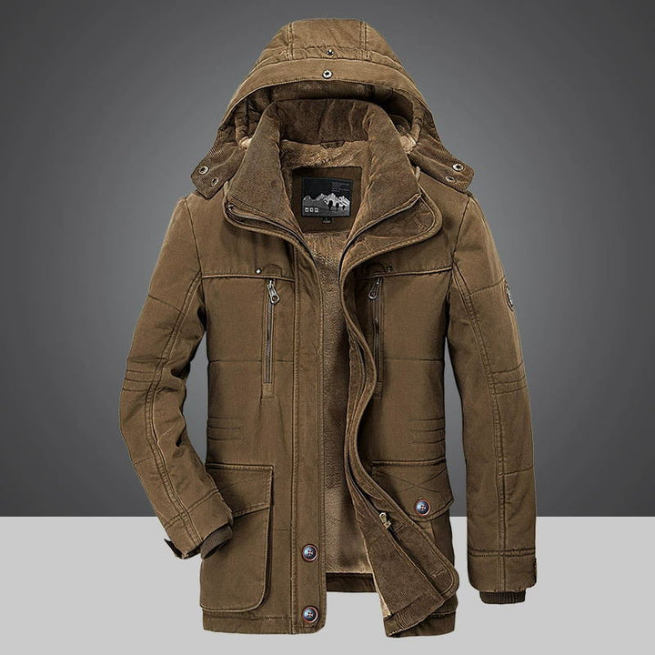 Parka d'hiver thermique pour hommes avec plusieurs poches