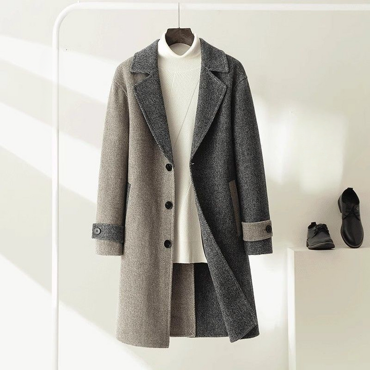 Modena Herringbone Wool Coat