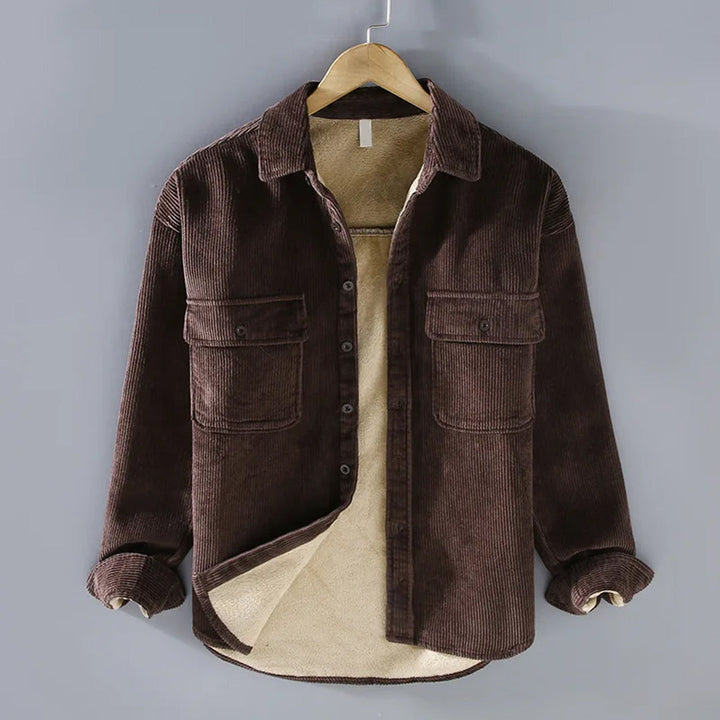Veste en velours côtelé au design classique