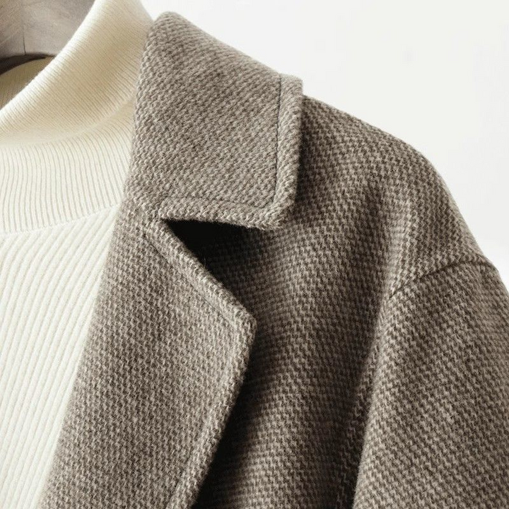 Modena Herringbone Wool Coat
