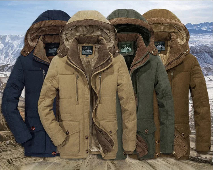 Parka d'hiver thermique pour hommes avec plusieurs poches