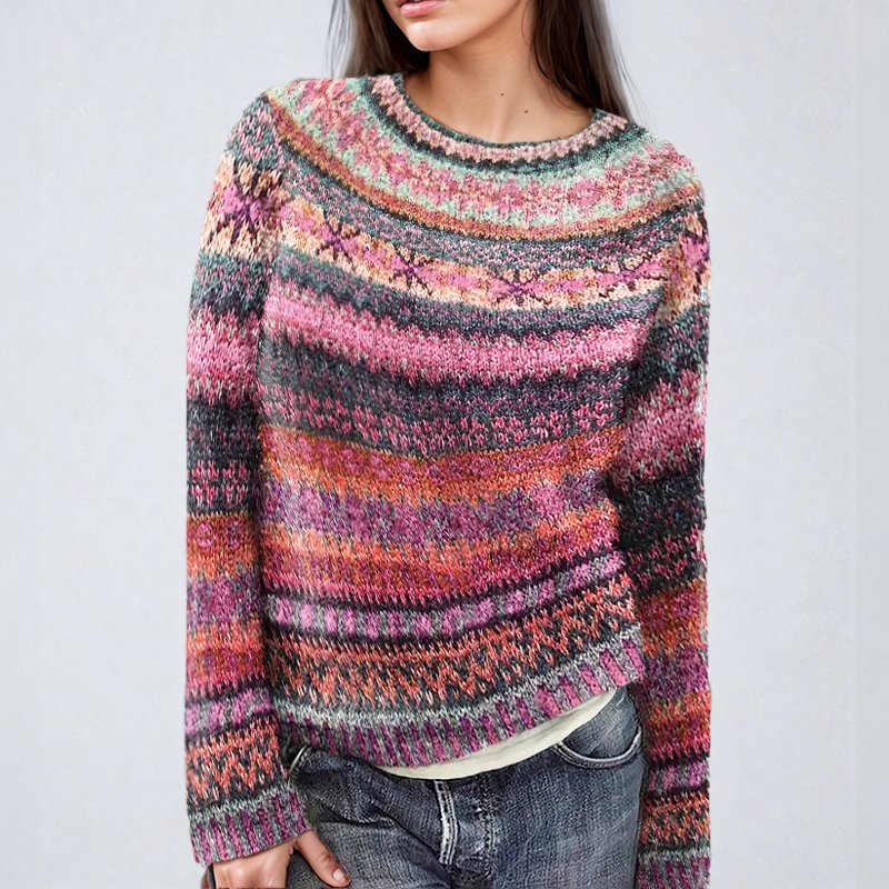 Patti™ | Bunter Gestreifter Strickpullover